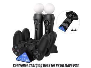 WISDOM PS4 Move Motion VR PSVR LED Joystick USB Charger Stand Controller Charging Dock for PS VR Move PS4/Slim/Pro Gamepad