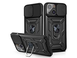 Rugged Shockproof Heavy Duty Phone Case Armor Ring Stand for iPhone 13 Mini Pro MaxFor iPhone 13 Pro Black
