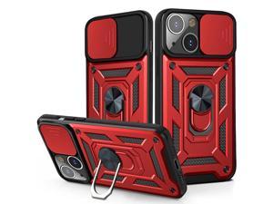 Rugged Shockproof Heavy Duty Phone Case Armor Ring Stand for iPhone 13 Mini Pro MaxFor iPhone 13 Pro Max Red