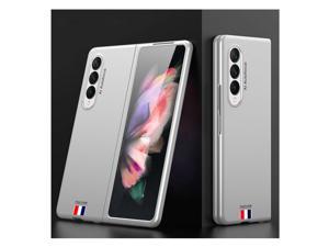 Phone Case Cover for Samsung Galaxy Z Fold 3 5G Matte PC Hard Stripe Painted Silver Short lines