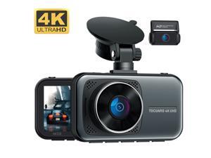 TOGUARD 4K Dash Cam Car Camera, Supercapacitor Ultra HD 4K+1080P Dual Dash Cam for Car, 3" Display Car Security Camera Vehicle Driving Recorder w/Hardwire Kit 24/7 Parking Mode G-Sensor Lock