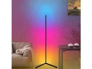 MIheal Corner Floor Lamp Black Nordic Decoration Home Floor Lamp RGBaic Room Lamp LED Dimmable Remote Control Colour Changing Bedside Tall Standing Lamp,Modern Minimalist Atmosphere Night Light 