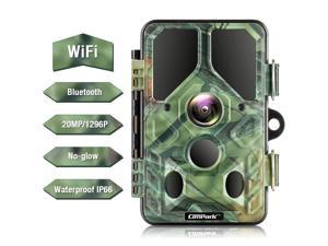 CAMPARK 20MP WiFi Trail Camera 1296P Bluetooth Hunting Game Camera with 940nm IR LEDs Night Vision Motion Activated IP66 Waterproof Wildlife Monitoring Cam