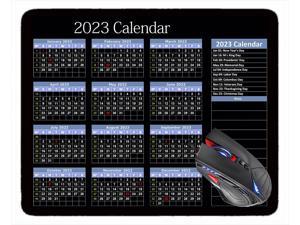 YENDOSTEEN 2023 Calendar Black Mouse Pad,Cute Gaming Mouse Pads with Non-Slip Rubber Base,Personalized Rectangle Gaming Mouse Pads Size:260X210X3 MM