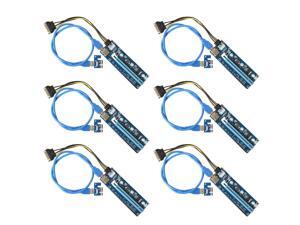 PCIE Riser 1x to 16x Powered Riser Adapter Card for Bitcoin Litecoin Ethereum Mining,60cm USB 3.0 Extension Cable,6 Pin SATA Power Cable-6 Pack PCIE Riser 1x to 16x Powered Riser Adapter Card for Bitcoin Litecoin Ethereum Mining,60cm USB 3.0 Extension Cable,6 Pin SATA Power Cable-6 Pack