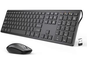 with Number Pad Silent Click Stylish Design CREATMOR Wireless Keyboard and Mouse Combo Slim Keyboard Mice 2.4GHz 109 Keys Full Size Wireless Keyboard Mouse Set QWERTY Black US Layout 