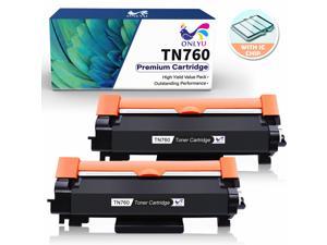 2PK High Yield TN760 TN730 with Chip Toner Cartridge Compatible for Brother TN-760 DCP-L2550DW  MFC-L2710DW L2717DW L2730DW L2750DW L2750DWXL ;HL-L2350DW L2390DW L2395DW L2370DW L2370DWXL