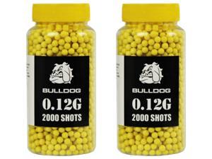 BULLDOG AIRSOFT - 2 x 2000 Bottle Airsoft BBs Pellets [0.12g] Yellow 6mm Polished