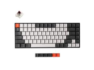 Keychron K2 Bluetooth Wireless Mechanical Keyboard Compact 75% Layout 84 Keys Hot-swappable Gateron Brown Switch White LED Backlit Gaming Keyboard for Mac Windows