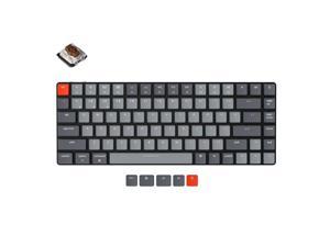 Keychron K3 V2 84 Keys Ultra-Slim Wireless Bluetooth/USB Wired Mechanical Keyboard with White LED Backlit, Low-Profile Gateron Mechanical Brown Switch Compatible with Mac Windows
