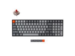 Keychron K4 Hot Swappable Mechanical Gaming Keyboard, Gateron Red Switch White LED Backlit Compact 100 Keys Wireless Bluetooth 5.1/Wired USB C Computer Keyboard for Mac Windows PC Gamer-Version 2