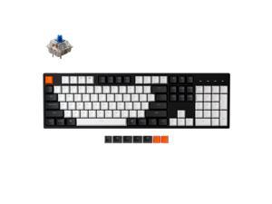 Keychron C2 Full Size Wired Mechanical Keyboard for Mac, Hot-swappable, Gateron Blue Switch, White Backlight, 104 Keys ABS keycaps Gaming Keyboard for Windows,Type-C Braid Cable