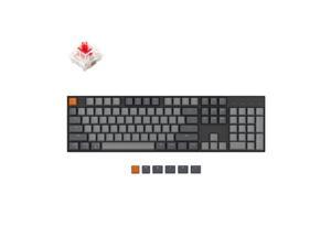 Keychron K10 Full Size 104 Keys Bluetooth Wireless/USB Wired Mechanical Gaming Keyboard with Gateron G Pro Red Switch/Multitasking/White LED Backlight Computer Keyboard for Mac Windows