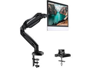 Single Monitor Mount - Articulating Gas Spring Monitor Arm, Adjustable Vesa Mount Desk Stand with Clamp and Grommet Base - Fits 17 to 27 Inch LCD Computer Monitors 4.4 to 14.3lbs