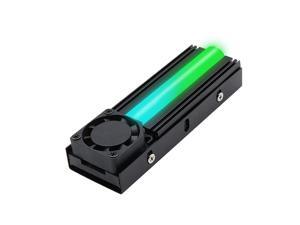 5V ARGB M.2 Heatsink SSD Cooler with 20mm Cooling Fan for PCIE NVME or SATA M.2 2280 SSD Cooling, with Thermal Pad (SSD Not Included)