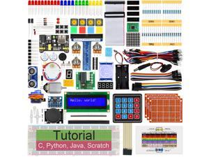 Ultimate Starter Kit for Raspberry Pi 4 B 3 B+ 400, 561-Page Detailed Tutorials, Python C Java Scratch Code, 223 Items, 72 Projects, Solderless Breadboard