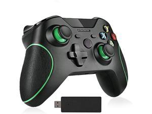 Enhanced Wireless Controller for Xbox One, Built-in Dual Vibration 2.4GHZ Gamepad Compatible with Xbox One/S/X/Elite, PS3, PC(Black)