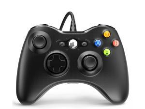 PC Wired Controller, Game Controller for 360 with Dual-Vibration Turbo Compatible with Xbox 360/360 Slim and PC Windows 7,8,10