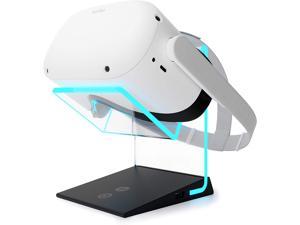 Universal Illuminated VR Stand USB A Charger Port for Oculus Quest 2 & 1 (Charge Cable not Included) HTC Vive, Rift-s, Go, Cosmos, PSVR, Index All VR Headsets | Aura