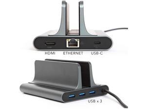 Laptop Docking Station Stand, USB C, (6-in-1 Type C) Thunderbolt 3, HDMI, USB, Type C, Compatible with MacBook/MacBook Pro and IPad, Single/Dual Monitor, USB C Pro Dock, Laptop Hub, MacBook Dock