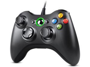 Xbox 360 Controller, USB Wired Gamepad Joystick with Improved Dual Vibration and Ergonomic Design for Microsoft Xbox 360 & Slim & PC Windows 7/8/10(Black)