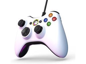 Wired PC Controller Compatible with Microsoft Xbox 360 & Slim/PC Windows 11/10/8/7, Computer Game Controller(White)