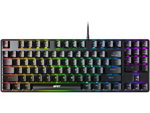 K81 TKL Mechanical Gaming Keyboard: Blue Mechanical Switches, 100% Anti-Ghosting, RGB Lighting for PC Gamer Computer 89 Keys