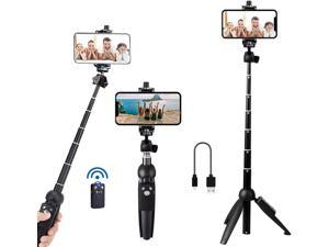 Portable 40 Inch Aluminum Alloy Selfie Stick Phone Tripod with Wireless Remote Shutter Compatible with iPhone 13 12 11 pro Xs Max Xr X 8 7 6 Plus Android Samsung Smartphone