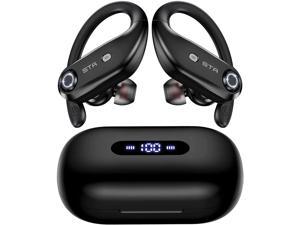 Bluetooth Headphones Wireless Earbuds 100hrs Playtime Sport Earphones with LED Power Display Support Wireless & Type-C Charging Over-Ear Buds with Earhooks Wireless Headsets for Workout Work 