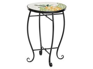 Artisasse Summer Pine Mosaic Round Terrace Table Sofa Side Table End Table