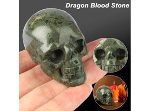 Natural Dragon Blood Stone Quartz Crystal Skull Healing Vivid Skeleton Sculpture