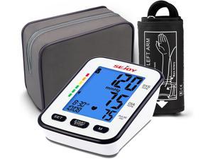 Automatic Blood Pressure Monitor, Upper Arm Large Adjustable Cuff, Backlit Display, English and Spanish Voice Broadcast, Accurate Irregular Heartbeat & Hypertension Detector, Digital BP Machine