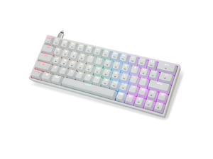 YUNZII White SK64 64 Keys Hot Swappable Optical Mechanical Keyboard with ABS Shine-Through Keycaps Gateron Optical Red