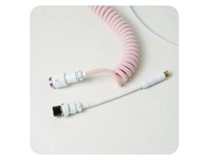 YUNZII Custom Coiled Aviator USB Cable for Type-C Mechanical Gaming Keyboard- MILK PINK