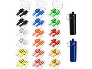 Earplugs for Sleeping, 18 Pairs Silicone Ear Plugs for Swimming with Aluminum Carry Case Noise Reduction for Learning, Hearing Protection, Concerts, Airplanes, Shooting for Woman, Man, Kids Earplugs for Sleeping, 18 Pairs Silicone Ear Plugs for Swimming with Aluminum Carry Case Noise Reduction for Learning, Hearing Protection, Concerts, Airplanes, Shooting for Woman, Man, Kids