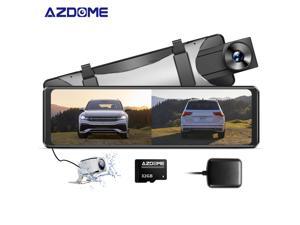 AZDOME 2.5K Mirror Dash Cam, 11" IPS Full Touch Screen Front and Rear View Mirror Camera, 1080P Waterproof Backup Camera, Dual Dash Camera for Cars, Night Vision, Parking Monitor, 32GB Card & GPS