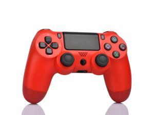 Wiv77 PS4 Wireless Controller Compatible with Playstation 4, Remote Control with Charging Cable and smooth joysticks (Red, 2021 new)