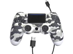 Wiv77 wireless PS4 Controller Compatible with Playstation 4, Cheap Remote to Control pa4 Great Gamepad Gift (Camo grey, 2021 New)