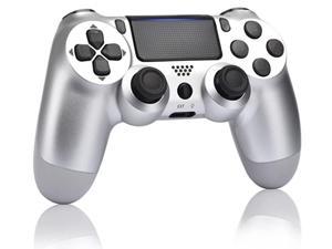 Wiv77 Wireless Controller Compatible with Playstation 4, Remote Control Works with PS4, Great Joystick with Charging Cable and Motor(Silvery 2021 New)