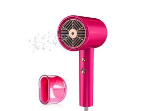 Water Ionic Hair Dryer, 1800W Blow Dryer with Magnetic Nozzle, 2 Speed and 3 Heat Settings, Powerful Low Noise Fast Drying Travel Hair Dryer for Home, Travel and Salon, Pink
