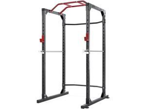Power Cage Squat Rack Cage with 2021 Upgraded Galvanized Safety Bar, 19-Level Adjustable with J-Hooks Heavy Duty for 1000lbs Capacity Olympic for Barbell Lifting, Squat Stand, Push ups, Pull ups