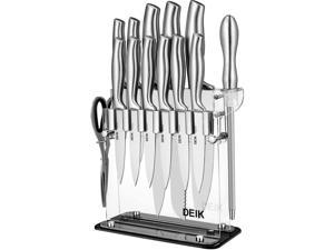 Deik 14 Piece Stainless Steel Kitchen Knife Set with Acrylic Stand