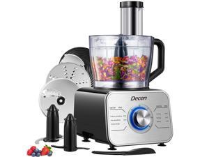 Professional Food Processor & Decen Vegetable Chopper with 14 Cup, 3 Speeds and Pulse Function, 4 in 1600W, Black