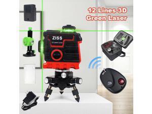 12 Lines Green Laser Level 3D Cross Line Atuo Self Leveling 360° DIY Measure