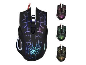 A888 Crack Pattern Wired Mouse Black, Ideal Desktop and Laptop Companion for Playing Game