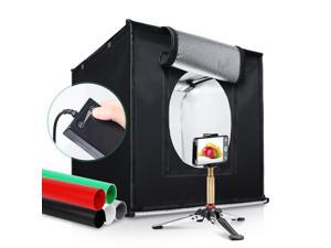 Mini Photo Studio Light Box, Photography Tent Kit, Portable Folding Photography Light Tent Kit, With 5 Kinds Of PVC Double-Sided Color Background, 2 Led Panel