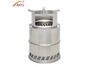 APG Large Size Camping Wood Stove Split Portable Gas Stainless Steel Gas Firewood Burners Backpacking Furnace