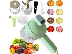 Garlic Crusher 4 in 1 Portable Electric Vegetable Cutter Vegetable Chopper Wireless Food Processor Kitchen