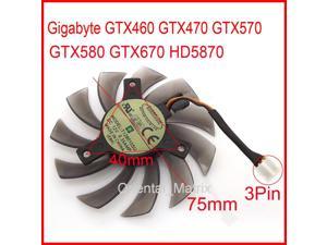 T128010SU 75mm 0.35A 3Pin For Gigabyte HD5870 GTX460 GTX470 GTX570 GTX580 GTX670 Graphics Card Fan