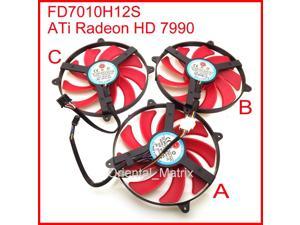 3pcs/Lot NTK FD7010H12S 90mm DC BRUSHLESS FAN 12V 0.35A Graphics Card Cooling Fan ATi Radeon HD 7990 Cooling Fan